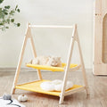 Double Layer Solid Rectangle Cat Swing Bed Natural Pine Wood Hanging Hammock All-Season Breathable Elevated Moisture-Proof Pet