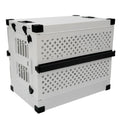 Farmhouse Cat Litter Box Enclosure 46 In White Sliding Barn Door Acrylic Panel With Led Light Hidden Cabinet For Cats