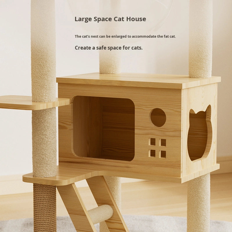 Modern All-Season Space Capsule Wooden Pet House for Living Room Cat Climbing Frame Wholesale Foreign Trade