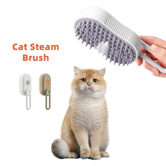 ZenMist™ 3-in-1 Steamy Cat Brush - Gentle Grooming & Massaging Tool