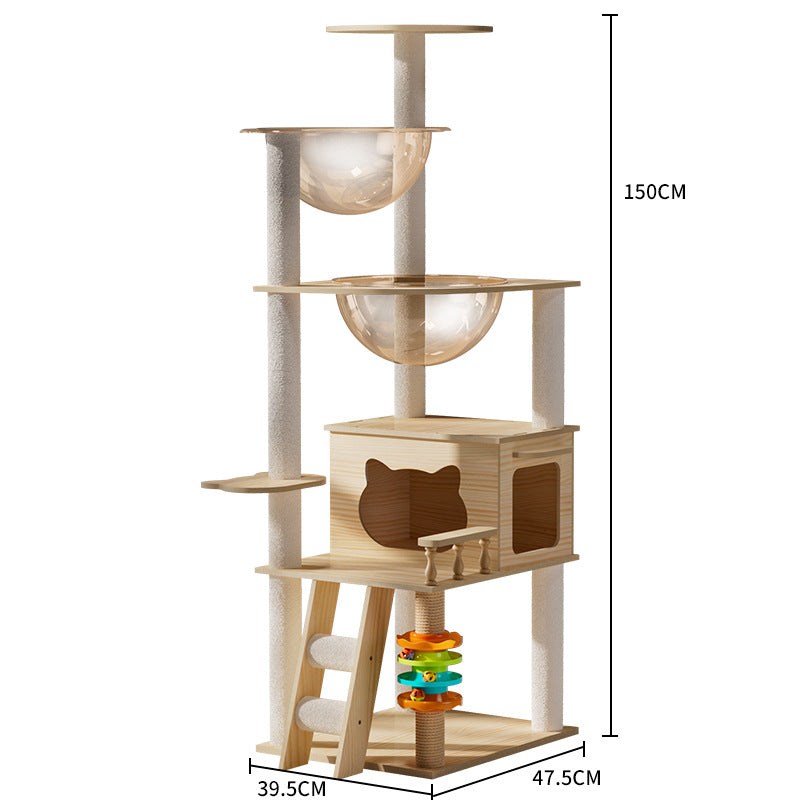 Modern All-Season Space Capsule Wooden Pet House for Living Room Cat Climbing Frame Wholesale Foreign Trade