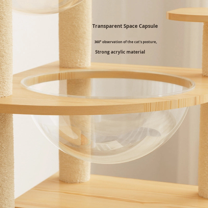 Modern All-Season Space Capsule Wooden Pet House for Living Room Cat Climbing Frame Wholesale Foreign Trade