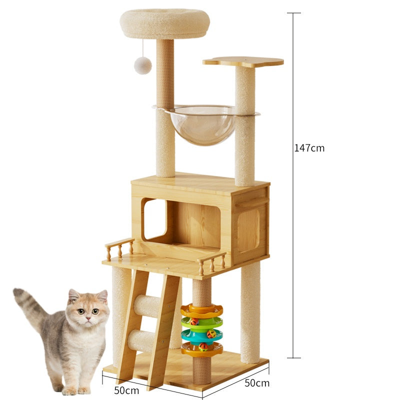 Modern All-Season Space Capsule Wooden Pet House for Living Room Cat Climbing Frame Wholesale Foreign Trade
