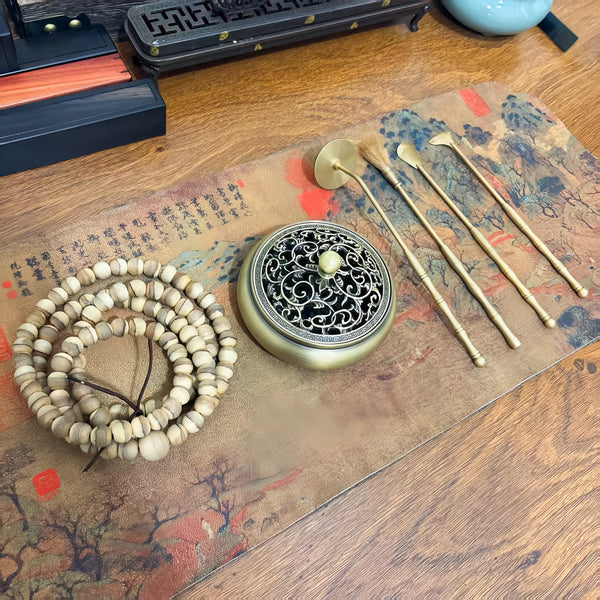 Celestial Harmony: 29-Piece Pure Brass Incense Ritual Set