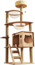 4-Level Eco-Friendly Durable Cat Scratching Post Tower Cushioned Platform Space Capsule Nest Cave Design-Cat Furniture Play