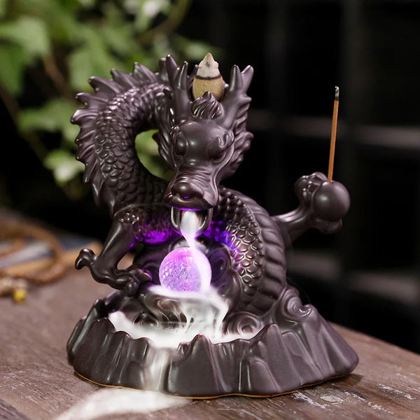 Flow of the Dragon: Backflow Incense Waterfall Fountain